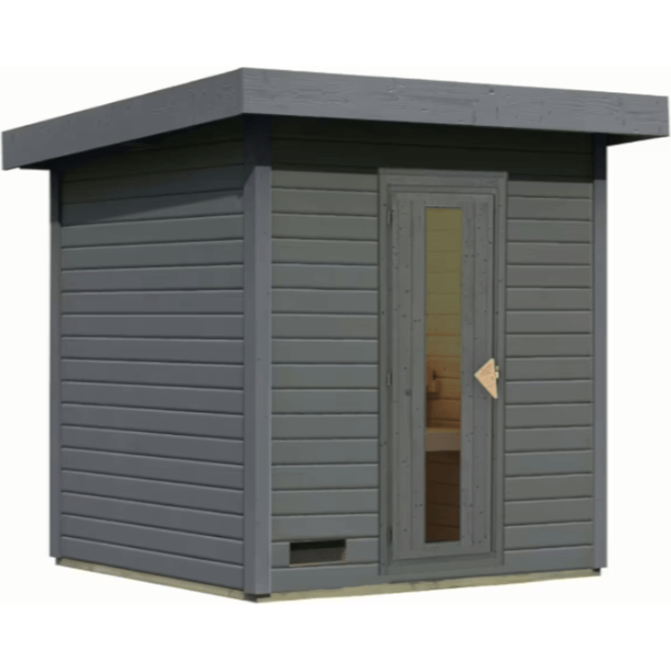 Karibu Sauna Hytti 2 terragrau ohne Ofen – Bild 2