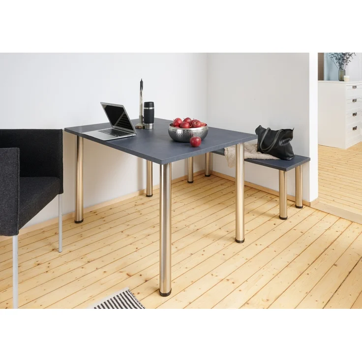 Hettich Möbelfuß 6,0 x 70 -73 cm Edelstahl-Optik - 1 Stück – Bild 2