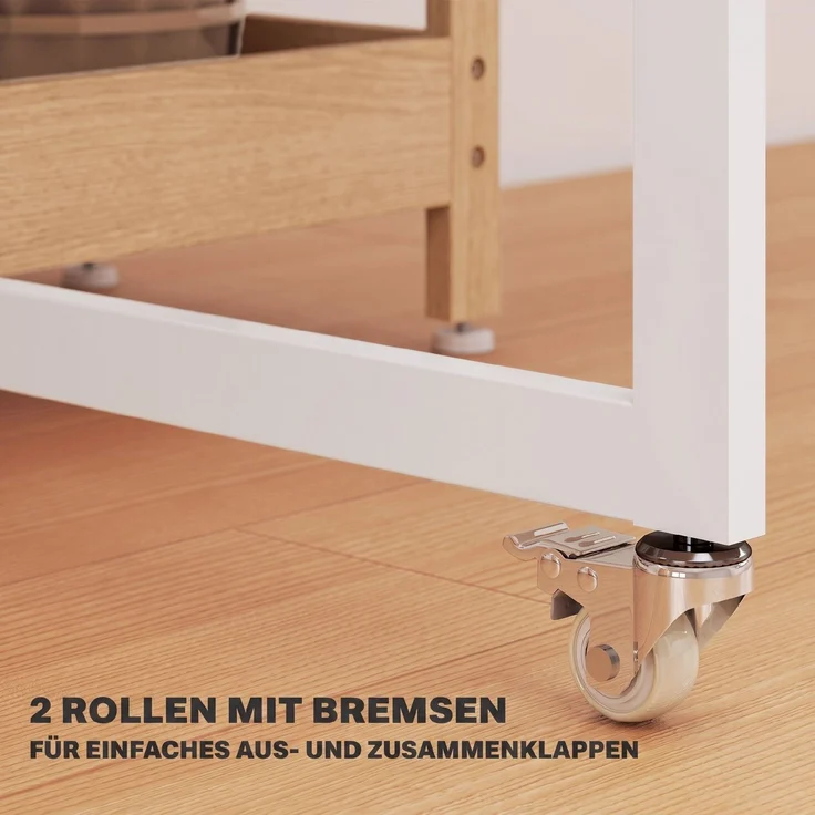 HOMCOM Klappbarer Esstisch, Spanplatte, Metall, Naturholz, 133,4 x 80 x 75 cm – Bild 6
