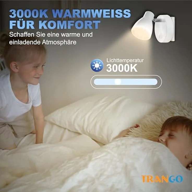 TRANGO LED Nachtlicht, Bewegungsmelder, 2635-016 LED Sensor Steckdosenlampe *MILO* mit Automatikfunktion in Weiß Sicherheitslicht 230V, Wandlampe, Orientierungslicht, Nachtlampe, Steckdosenlicht – Bild 5