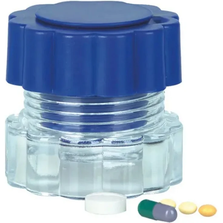 DocMed Pillendose DocMed Tabletten Mörser (Ergonomischer Griff, Integriertes Vorratsfach, 1 St, Praktischer Mörser für Medikamente), Tablettenhilfe, Tabletten zerkleinern – Bild 1