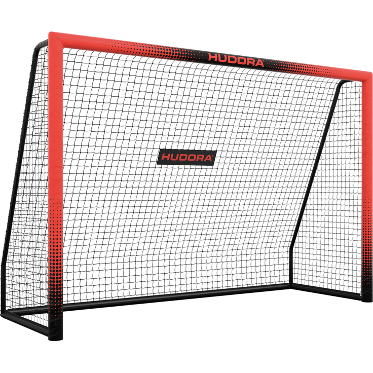 Hudora 'Pro Tect 240 Advanced' Fußballtor, Stahlrohrrahmen mit EPE-Schaumstoff ummantelt, Rot / Schwarz, 240x160 cm