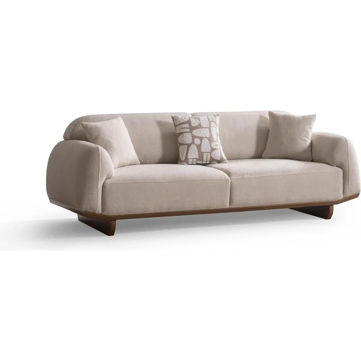 Sitzgruppe/Sofa Set - Wohnzimmergarnitur "Vegas" 3+3+1-Hellgrau – Bild 7