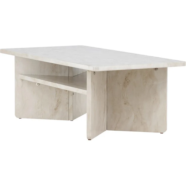 Livetastic Couchtisch, rechteckig, Beige, Holzwerkstoff in Marmoroptik, 60x42x120 cm