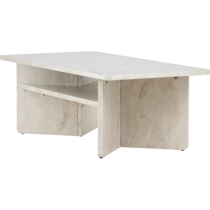 Livetastic Couchtisch, rechteckig, Beige, Holzwerkstoff in Marmoroptik, 60x42x120 cm