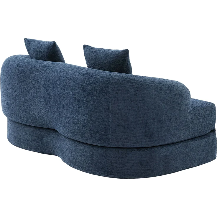 ZUBALIYA Schlafsofa 84x65 cm, mit LED - Beleuchtung, mit Chenille - Bezug, modular aufgebaut, mit Schaumstoffpolsterung, Blau – Bild 18