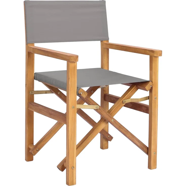 vidaXL Regiestuhl 2 stk. Braun und Hellgrau Massives Teakholz 42032680 – Bild 3