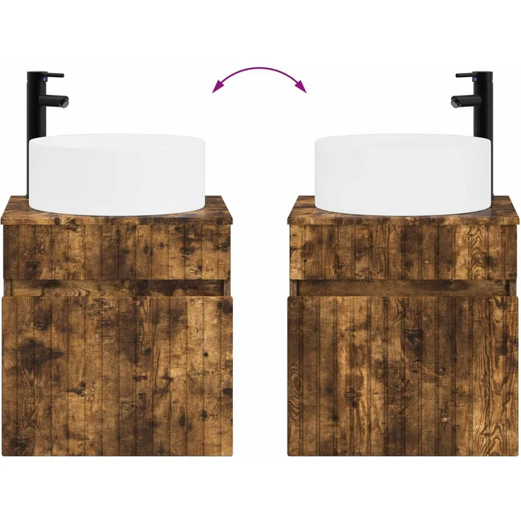 vidaXL Badezimmerschrank-Set 3 stk. Geräucherte Eiche 3405782 – Bild 10