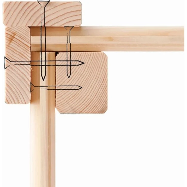 Gartenhaus Askola 5, 302 x 246 cm inkl Anbaudach 2,80 m mit Rückwand, 19 m Holz naturbelassen – Bild 3