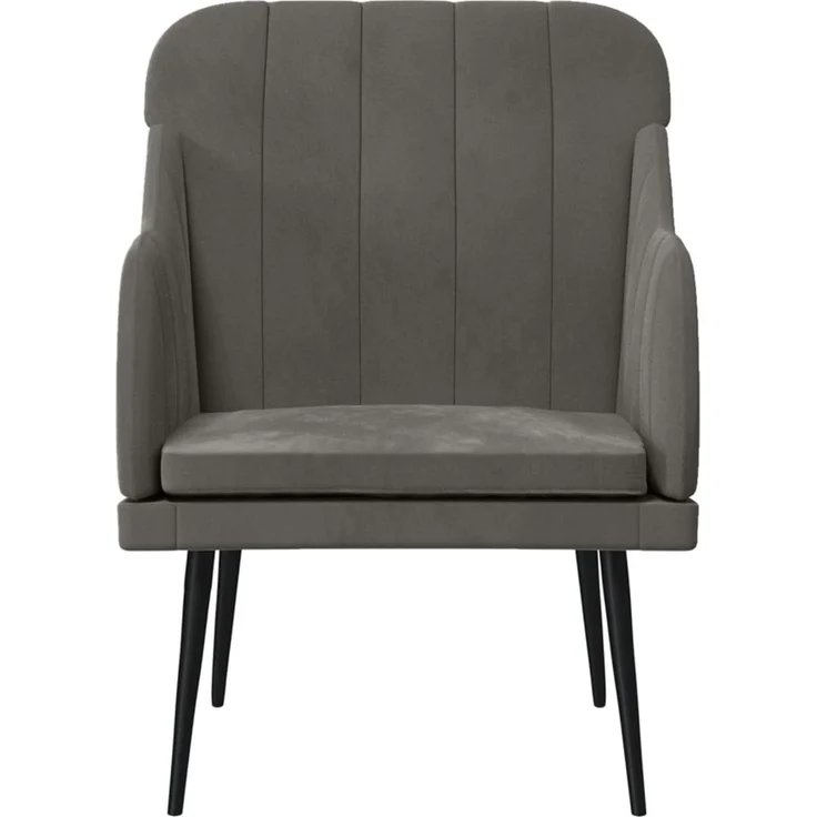 Sessel wohnzimmer, Relaxsessel Dunkelgrau 63x76x80 cm Samt – Bild 3