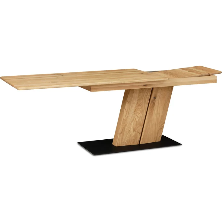 Säulentisch ausziehbar rechteckig Dana 160 x 76 x 90 Massivholz Wildeiche – Bild 4