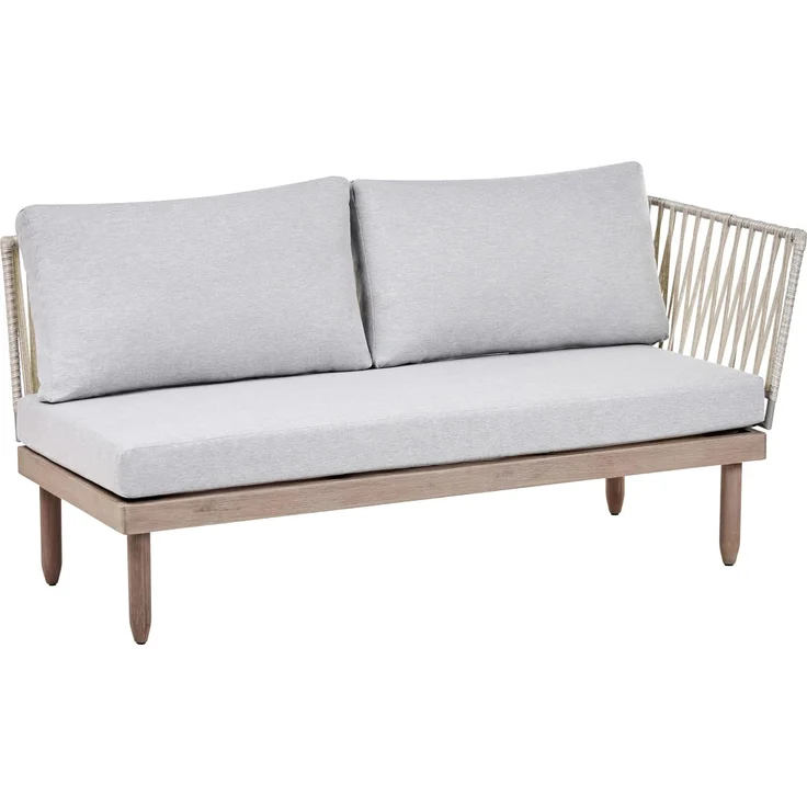 Lounge Set mit Tisch 4-Sitzer CREMONA Akazienholz Braun Grau rechtsseitig – Bild 8