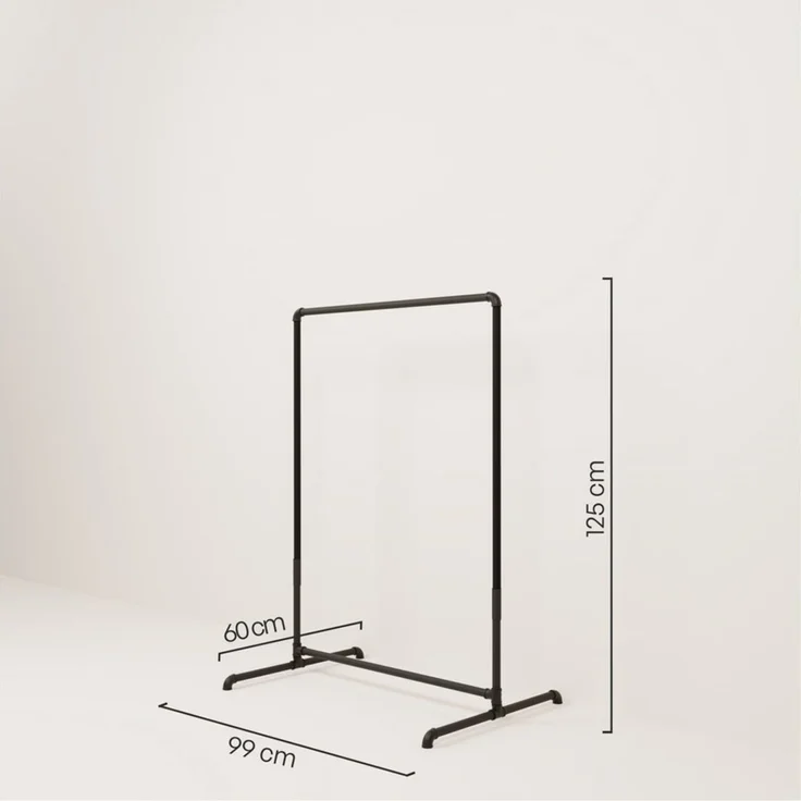 pamo. design Kleiderständer offener Kleiderschrank LAS, freistehender Garderobenständer, (Kleiderstange ohne Bohren), Stummer Diener ohne Bohren, stabil & schnell montierbar – Bild 2