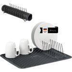 Abtropfmatte inkl. Abtropfgestell, rutschfeste Silikonmatte 33,5 x 43 cm, platzsparend