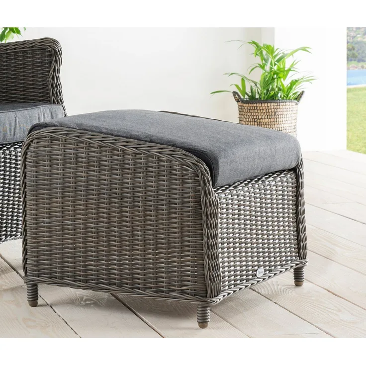 Destiny Fußhocker CASA, 66x58cm, Aluminium, Polyrattan, inkl. Auflagen