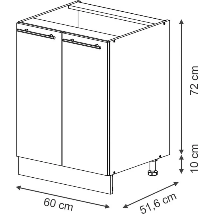 Küchenunterschrank Fame-Line Goldkraft Eiche 60 cm , AP Eiche Vicco – Bild 2