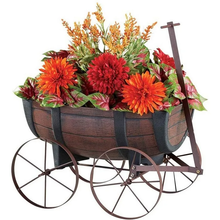 HTI-Living Pflanzkübel Pflanzwagen Nessa (Stück, 1 St, 1 Pflanzwagen), Pflanzkübel Gartendekoration rustikal