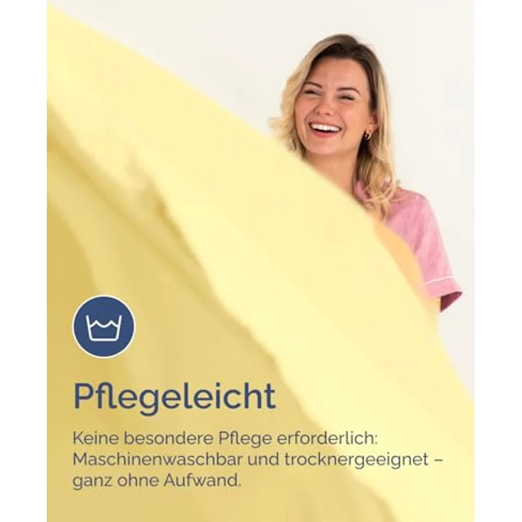 Spannbettlaken 120x190 cm Gelb - 40cm (16") Zoll Tiefe Tasche - Premium Mikrofaser Spannbetttuch - Weich, Knitter- und Bügelfrei - Atmungsaktiv, Hypoallergen und Oeko-TEX Standard 100 Zertifiziert – Bild 7