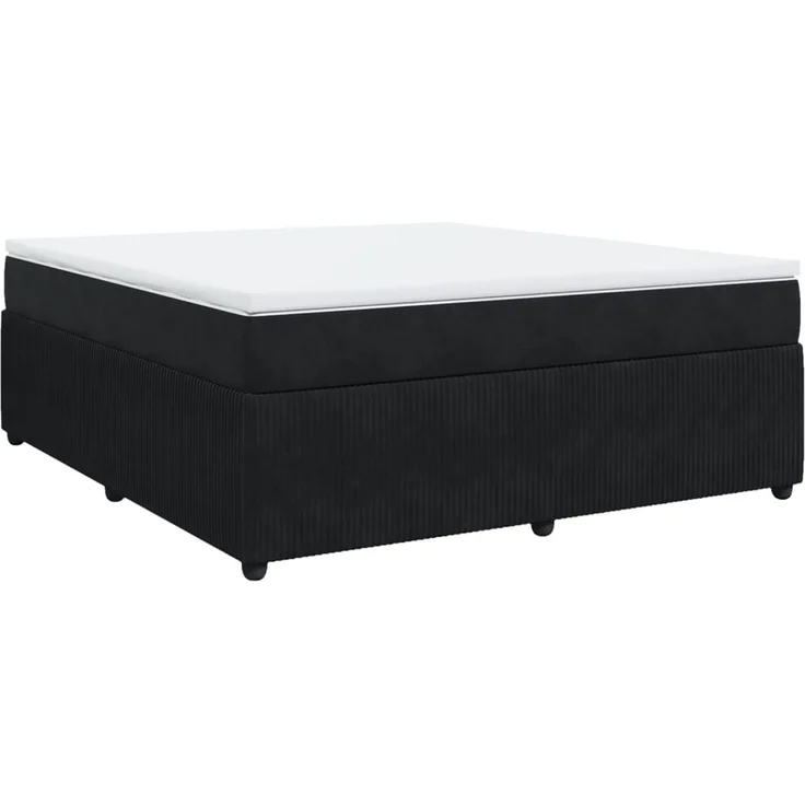 vidaXL Boxspringbett mit Matratze Schwarz 180x200 cm Samt 3285658 – Bild 2