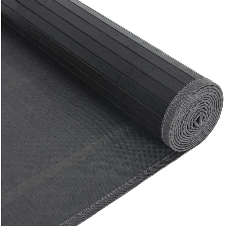 vidaXL Teppich Rechteckig Grau 80x500 cm Bambus 376928 – Bild 5