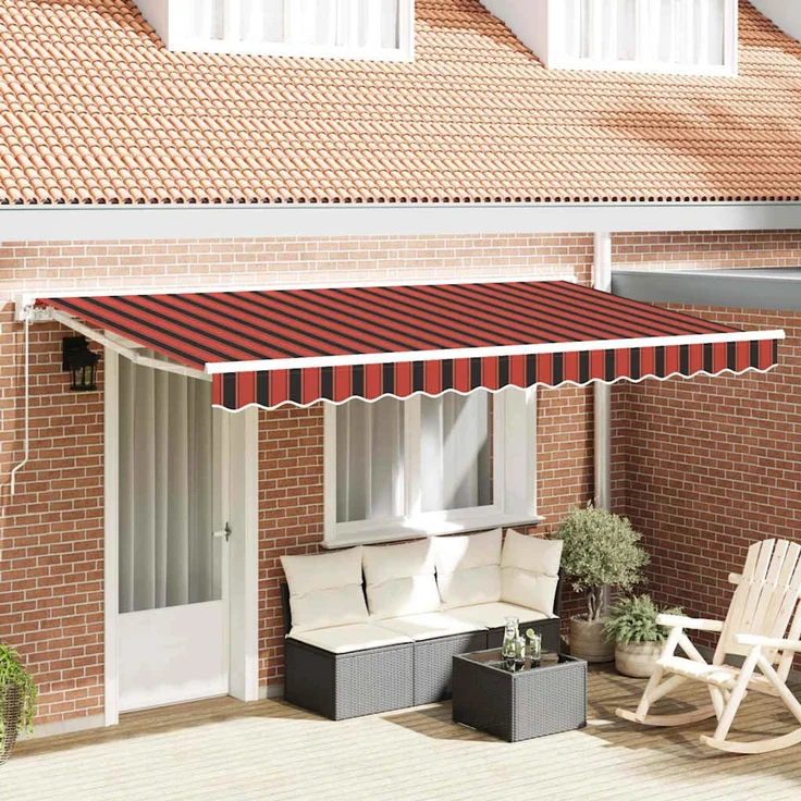 vidaXL Markisenrahmen Orange und Schwarz 350 x 200 cm 3329661 – Bild 1