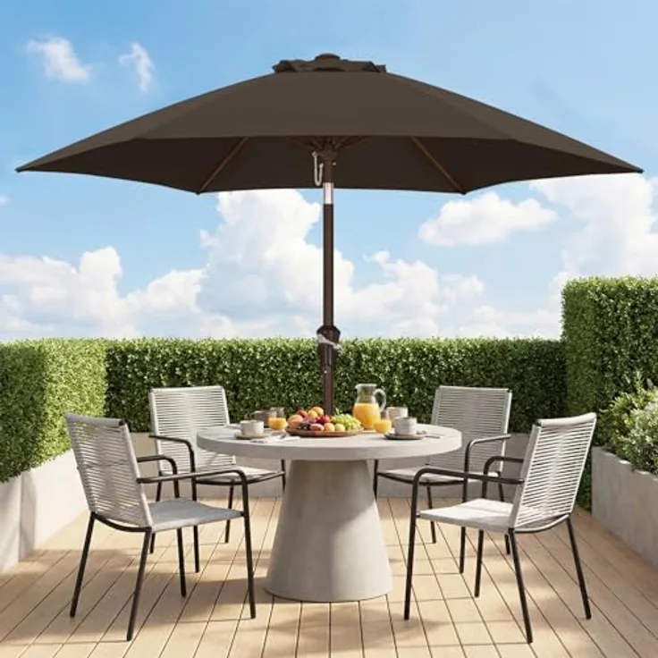 ABCCANOPY Sonnenschirm wasserdicht UV50+ mit Kurbel, Braun 230cm