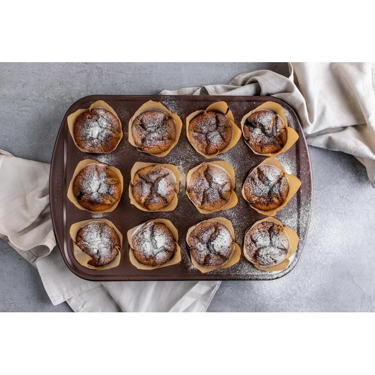 Sallys Muffinform XXL - für 12 XXL extra hohe Muffins, 28 x 40 x 4,5 cm, spezielle Antihaftbeschichtung – Bild 2
