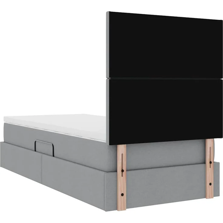 vidaXL LED-Speicherbett mit Matratze Hellgrau 90 x 200 cm Stoff 3372327 – Bild 12