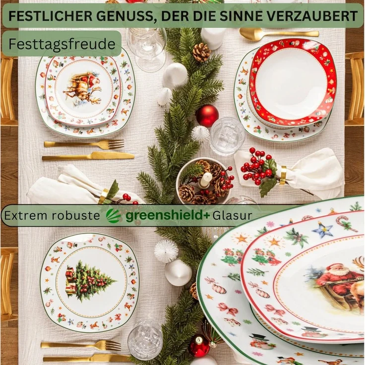 SÄNGER Geschirr-Set Bilgola (36-tlg), 6 Personen, Porzellan, Christmas, Kombiservice, Erweiterbar, PREMIUM COLLECTION – Bild 3