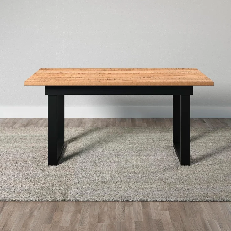 trendteam smart living - Enna - Esstisch - Mango/Schwarz - Esszimmertisch mit 3,2 cm starker Platte und Metallfüßen - (BxHxT) 160 × 76 × 90 cm - Industrial Style – Bild 2