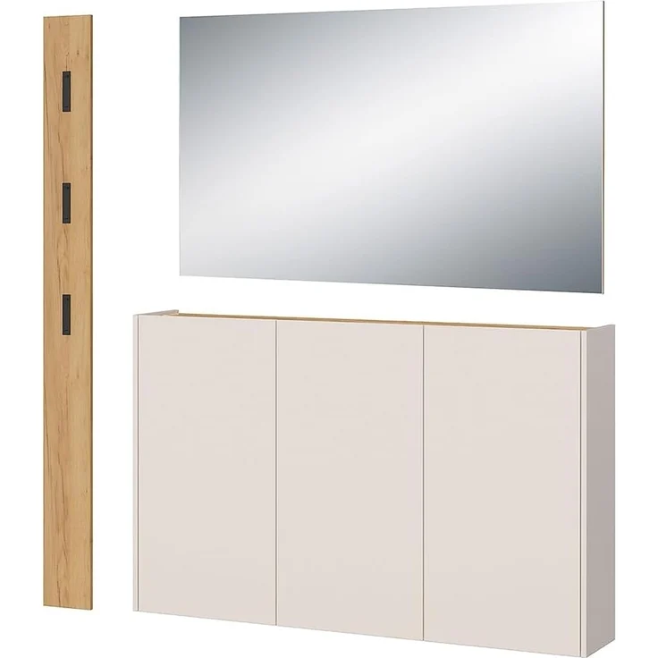 Lomadox Schuhschrank LAPUA-01 in Kaschmir und Eiche, 3-türig, ideal für schmale Flure – Bild 5