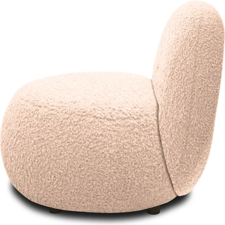 DOMO. collection Sessel 700 016, Polstersessel, rund, gepolsterte Rückenlehne, Füße mit Filzgleitern, Armsessel, Polsterganitur, 73 x 75 x 76 cm (BxTxH), beige – Bild 4