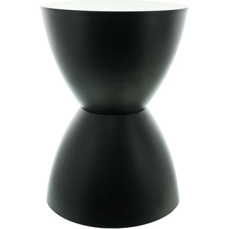 Design Beistelltisch / Hocker "Sanduhr" aus Metall, schwarz Ø 32 x 45 cm, Blumentisch, Sitzhocker – Bild 2