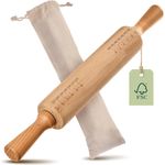 Praknu Nudelholz Nudelholz - Teigroller aus FSC® Buchenholz - Mit Maßeinteilung Buchenholz, (1-tlg), Teigroller aus nachhaltigem FSC Holz, Für gleichmäßiges Ausrollen