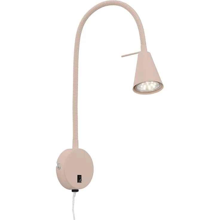 BRILONER - LED Leselampe mit Schalter am Gehäuse, schwenkbar, GU10 4,7W 400lm, warmweißes Licht, Wandleuchte Innen, Wandlampe, Bettlampe, Lampe Bett, Leselicht, Nachttischlampe, 8x45 cm, Beige