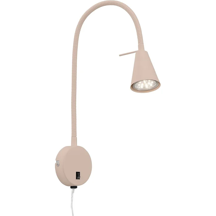 BRILONER - LED Leselampe mit Schalter am Gehäuse, schwenkbar, GU10 4,7W 400lm, warmweißes Licht, Wandleuchte Innen, Wandlampe, Bettlampe, Lampe Bett, Leselicht, Nachttischlampe, 8x45 cm, Beige