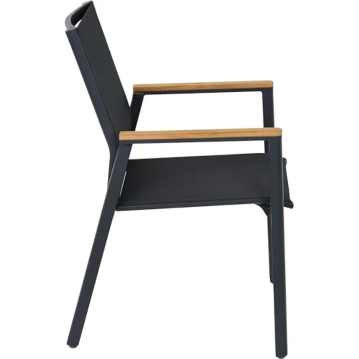 Siena Garden Bologna Stapelsessel - Teak FSC/Aluminiumgestell & Ranotex®, schwarz (T88489) – Bild 6
