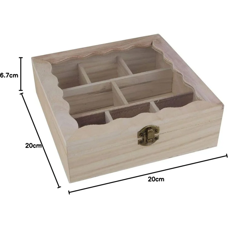 Teebox Holz 8 Fächer Teebeutelbox Teedose Kasten Teeaufbewahrung Verriegelung – Bild 4