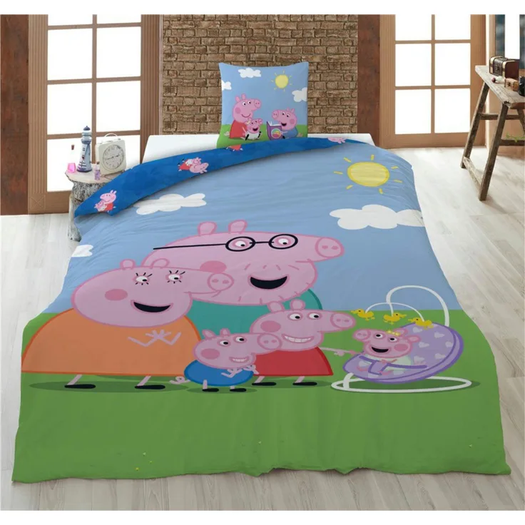Peppa Pig Bettwäsche Peppa Wutz Pig Kinder Bettwäsche 2tlg. Set 135-140x200 65x65, 2 teilig