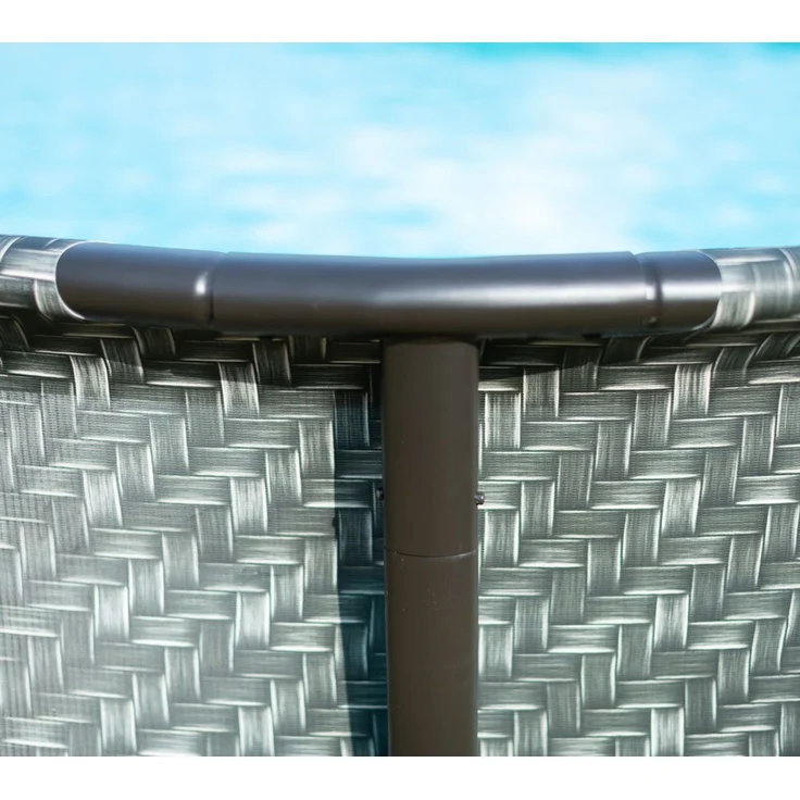 Summer Waves 'Elite' Frame Pool, Komplettset mit exklusivem Zubehör, Rattanoptik grau, Ø 488x122 cm – Bild 6