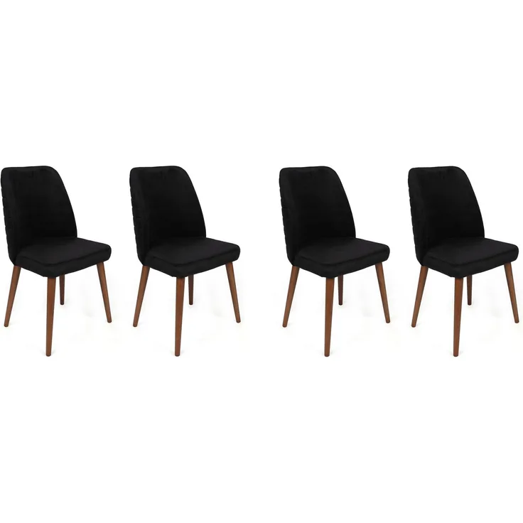 Skye Decor 'Tutku-351 V4' Stuhlset (4-teilig), Schwarz / Walnuss, 50 x 90 x 49 cm