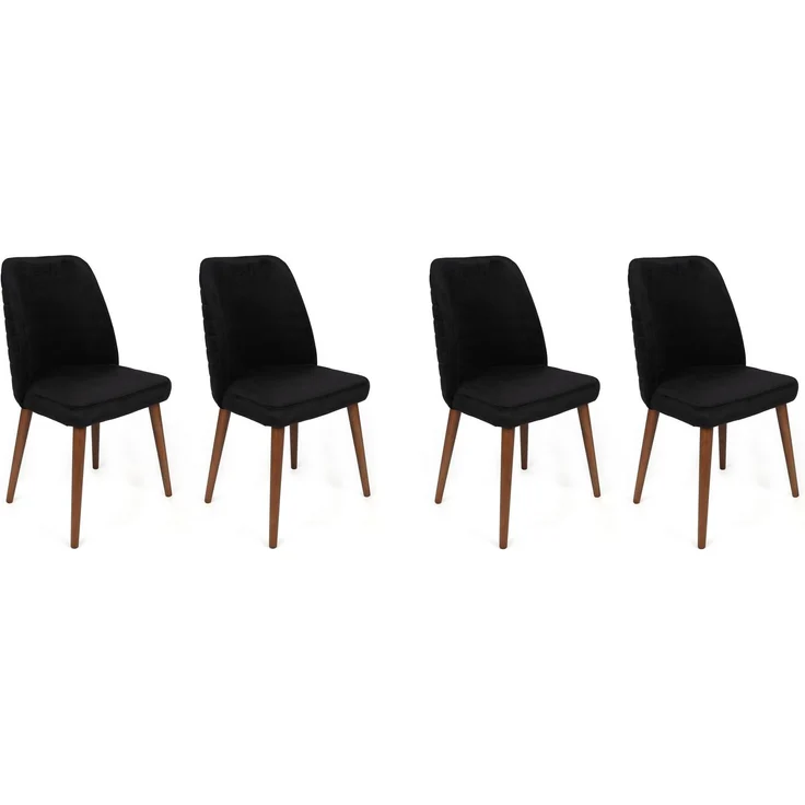 Skye Decor 'Tutku-351 V4' Stuhlset (4-teilig), Schwarz / Walnuss, 50 x 90 x 49 cm – Bild 1