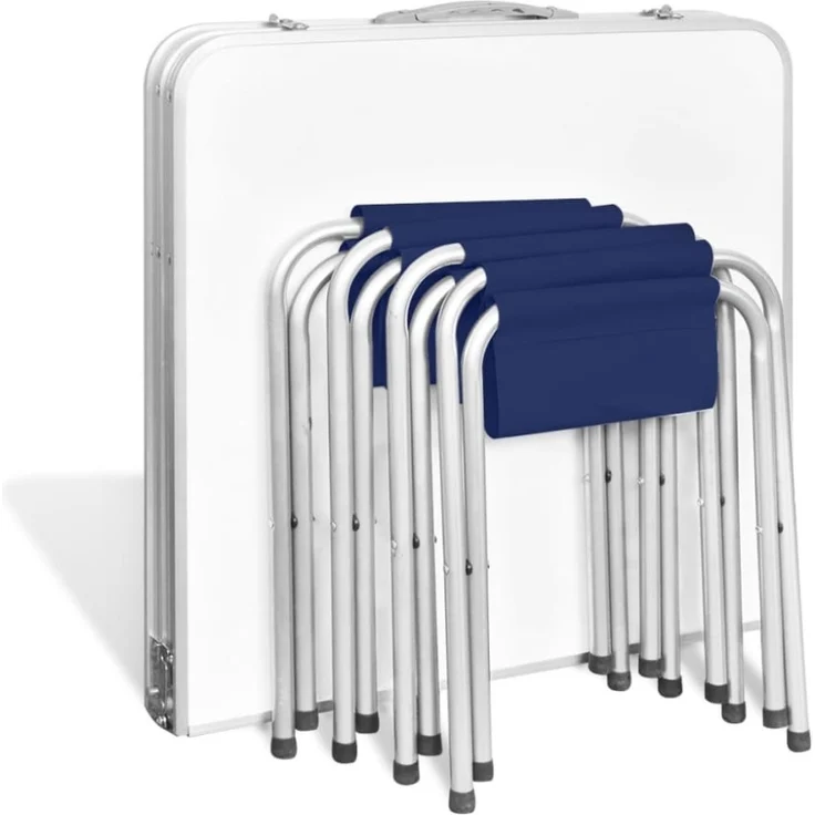 vidaXL Campingtisch mit 4 Hockern Klappbar Höhenverstellbar 120x60 cm 41328 – Bild 8