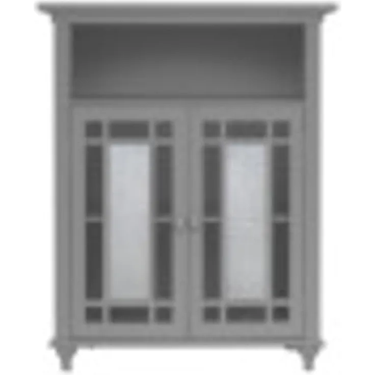 Teamson Home Badezimmer Windsor Doppeltür Freistehender Schrank Grau EHF-529G