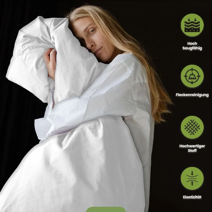 Jersey Bettwäsche 155x220 80x80 Baumwolle Set Reißverschluss weich weiss – Bild 7
