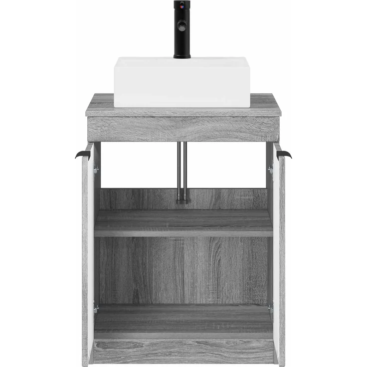 vidaXL Waschbeckenschrank Grau Sonoma 54 x 41 x 99,5 cm Holzwerkstoff 3404246 – Bild 3