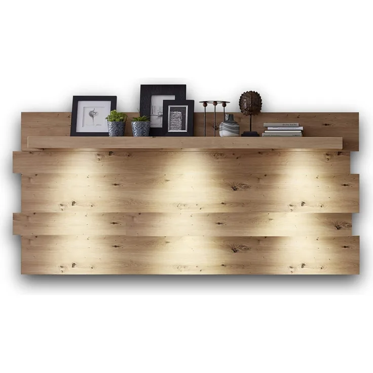 Stella Trading LOFT-TWO Großes Wandboard in Artisan-Eiche Optik, graphit - Hochwertiges & vielseitig einsetzbares Wandregal - 202 x 93 x 24 cm (B/H/T)