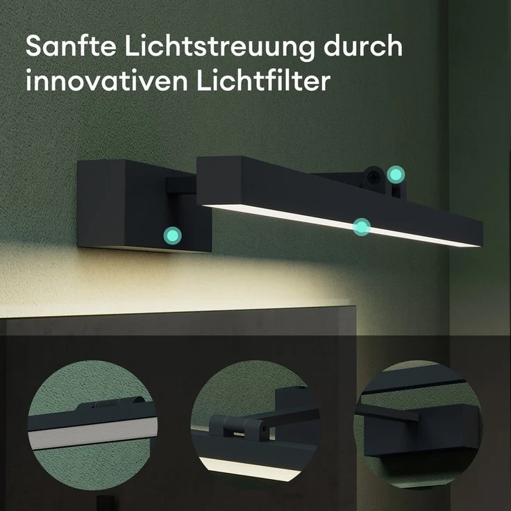 Mai & Mai LED Spiegelleuchte Badlampe Spiegellampe 4000K Badezimmer Lampe 180° Drehbar 9W – Bild 2