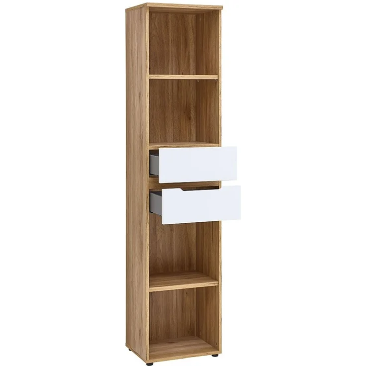 Büroregal vito Clyde, Holzwerkstoff, Weiß, Holzfarben, 45 x 197 x 38 cm – Bild 3