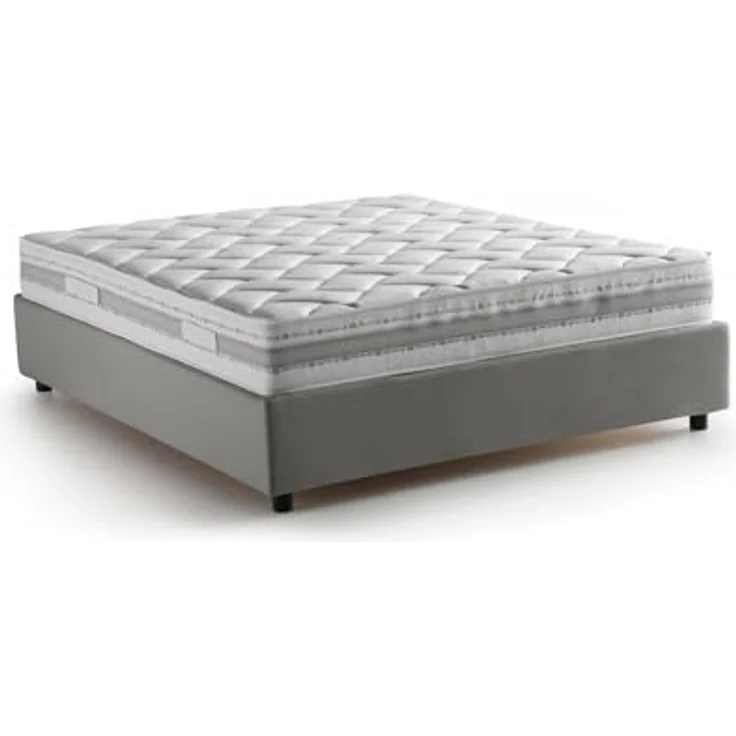 Talamo Italia - Doppelbett Adele, Stoffbett mit Stauraum, Frontöffnung, inklusive Matratze 140 x 190 cm, 100 % Made in Italy, Grau – Bild 3